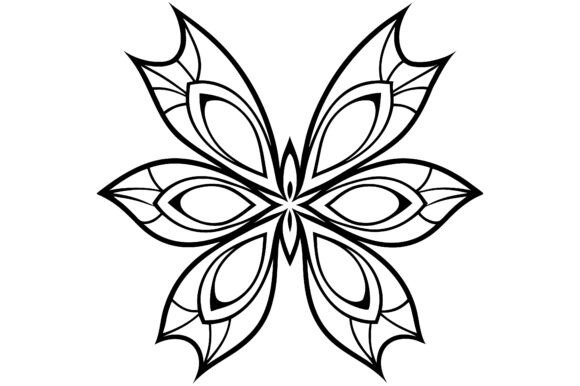Abstract Butterfly Wings Floral Mandala Design