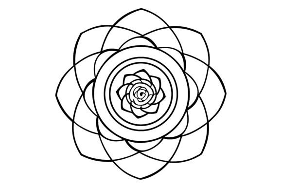Abstract Spiral Rainbow Flower Line Draw: A Modern Design Essential