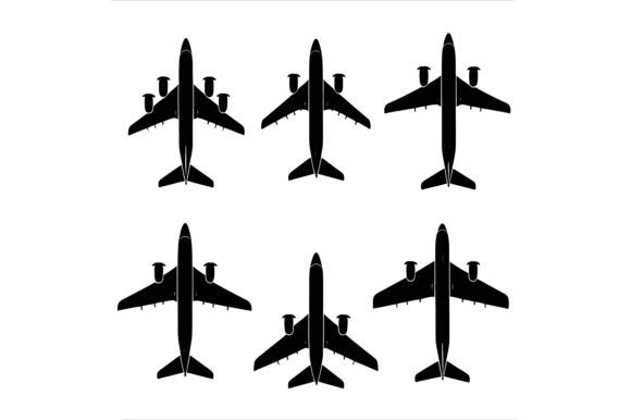 Airplanes in Black and White Style: A Versatile Design Resource