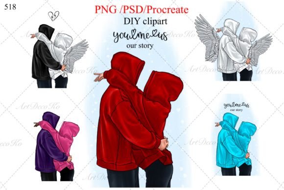Couple DIY Clipart & Valentine Clipart Kit