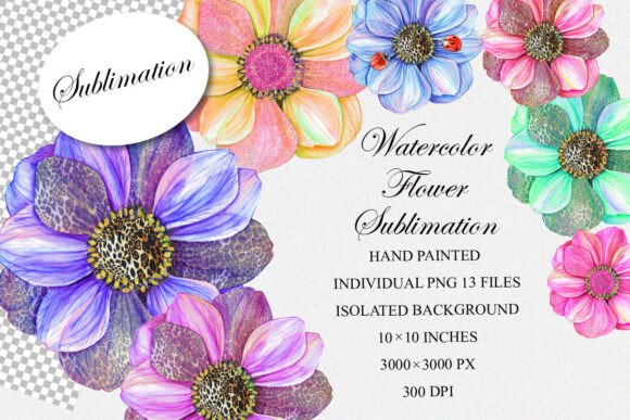 Flower Watercolor Sublimation Clipart