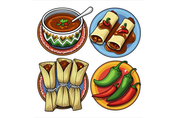 Mexican Food Set Vector Illustration: A Versatile Design Asset for Creative Projects