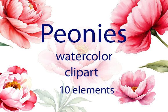 Peonies Watercolor, Clipart Png: Elevating Designs with Delicate Floral Art