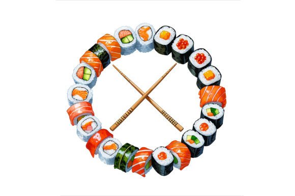 Sushi Roll Set Vector Art: A Versatile Design Asset