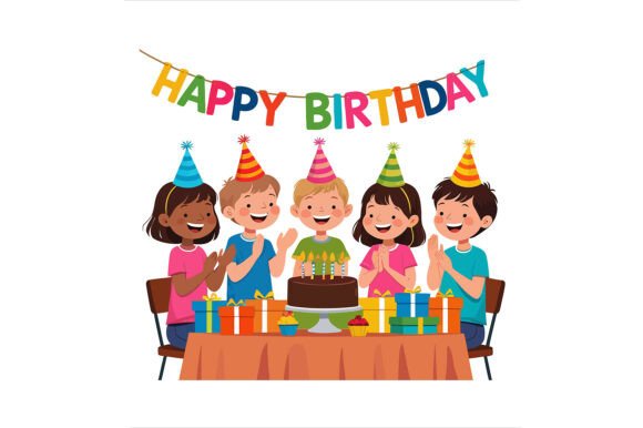 Vector Art of Happy Birthday Party