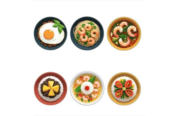 Vector Art of Various Asian Dishes: A Flexible Design Resource for Creative Projects